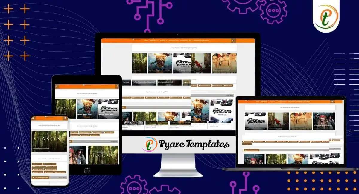 Piki Movie Blogger Template layout with film posters