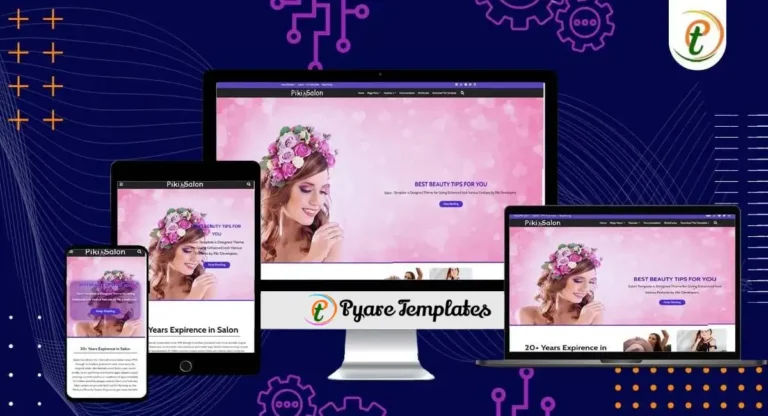 Piki Salon Blogger template showcasing large beauty portfolio