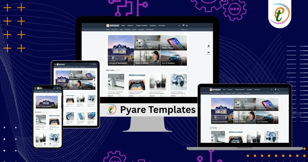 Amazen Blogger Template homepage showcasing affiliate product sections and responsive design.