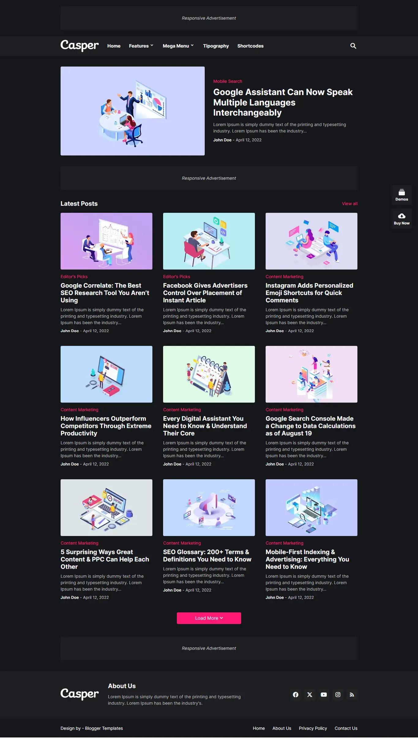 Casper-Premium-Blogger-Template-Dark