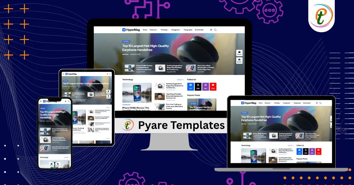 HyperMag Blogger Template responsive homepage and featured posts layout.