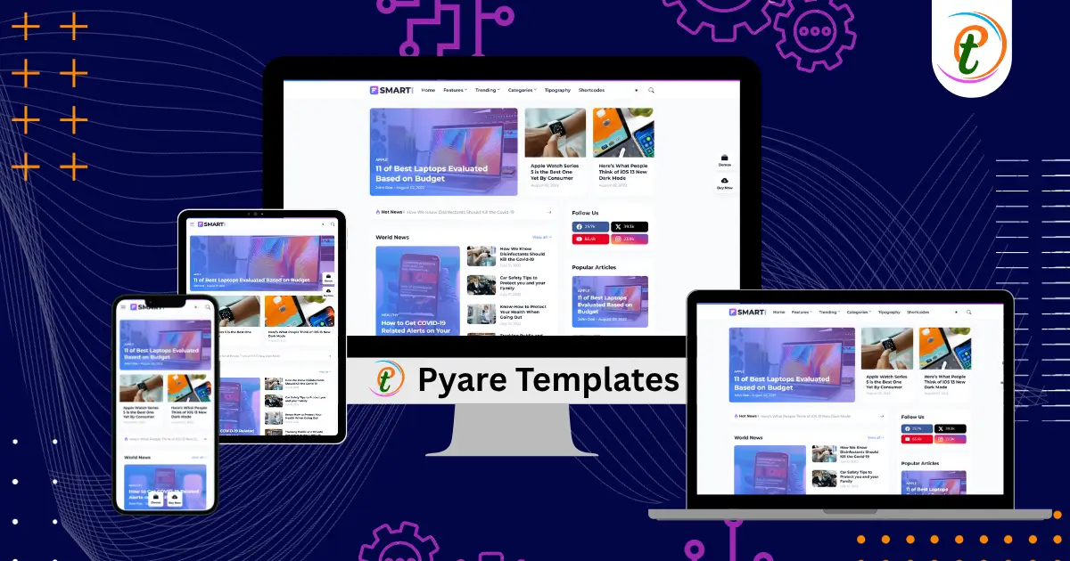 SmartMag Blogger Template homepage grid and responsive magazine layout.
