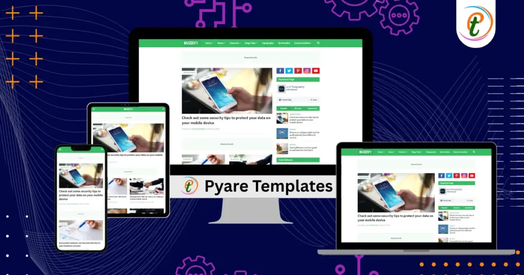 Buzzify Responsive Blogger Template with fixed menu and sidebar widgets