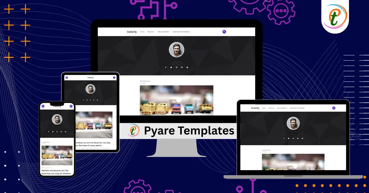 Codeify Blogger Template featuring minimalist layout and social profile integration
