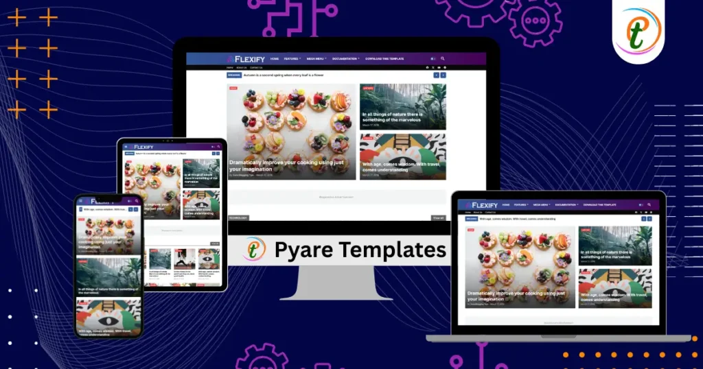 Flexify Blogger Template showcasing modern magazine layout on desktop and mobile