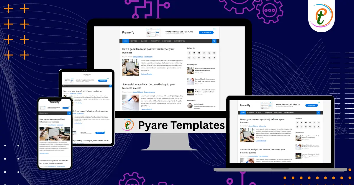 Frameify Blogger Template with minimalist design and fast-loading layout