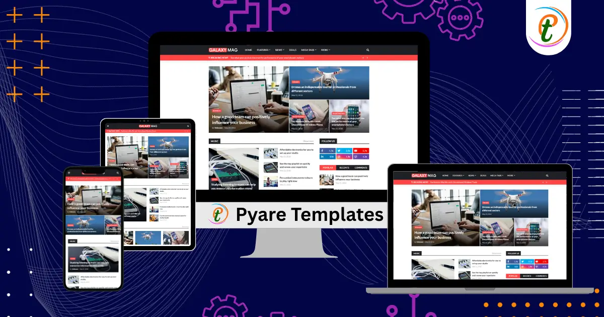 GalaxyMag magazine-style Blogger template with mega menus and featured post widgets
