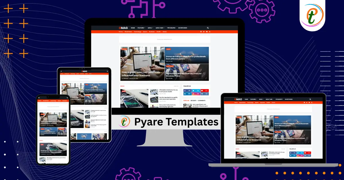 GMag magazine-style Blogger template with mega menus, ad zones, and dark mode option