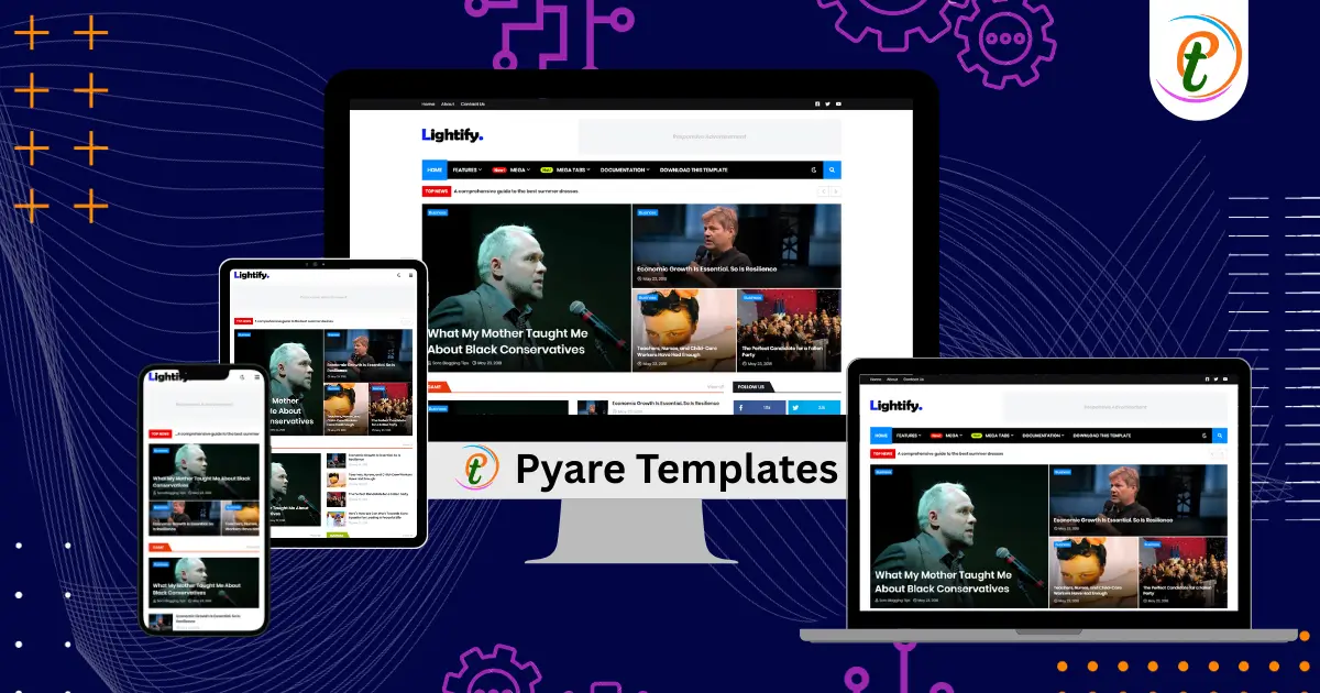 Lightify magazine-style Blogger template highlighted layout