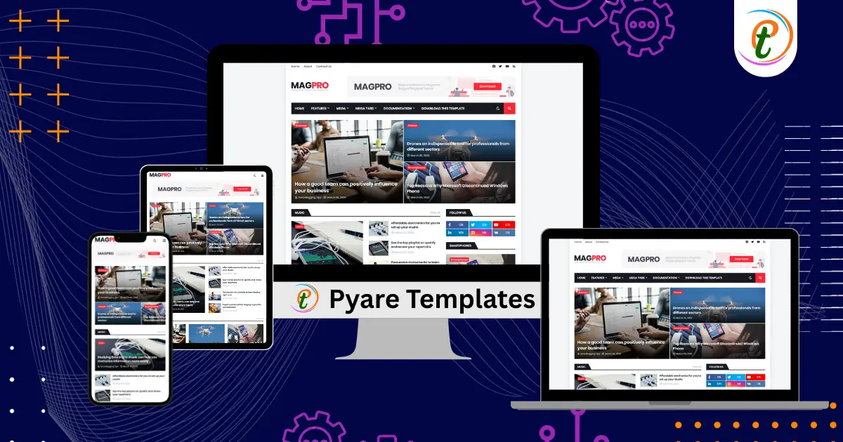 MagPro Magazine Blogger Template with mega menus, ad zones, RTL and dark mode