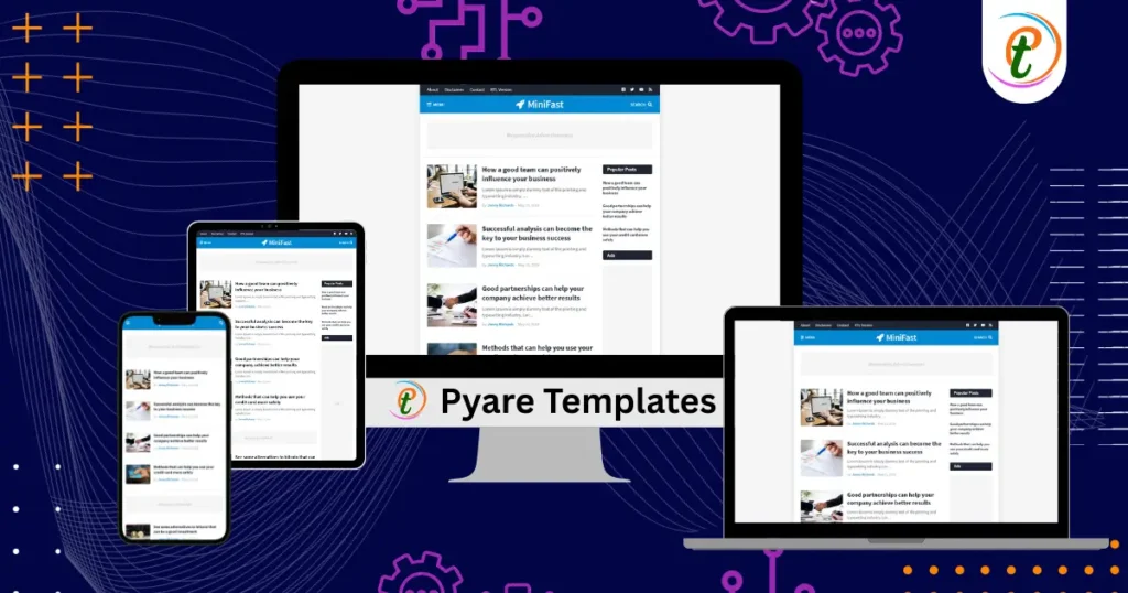 MiniFast Blogger Template showing minimalist responsive layout with sidebar and post list