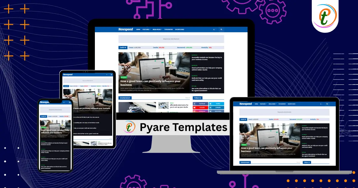 Newspeed Blogger Template showcasing mega menus, RTL support, ad zones, and dark mode