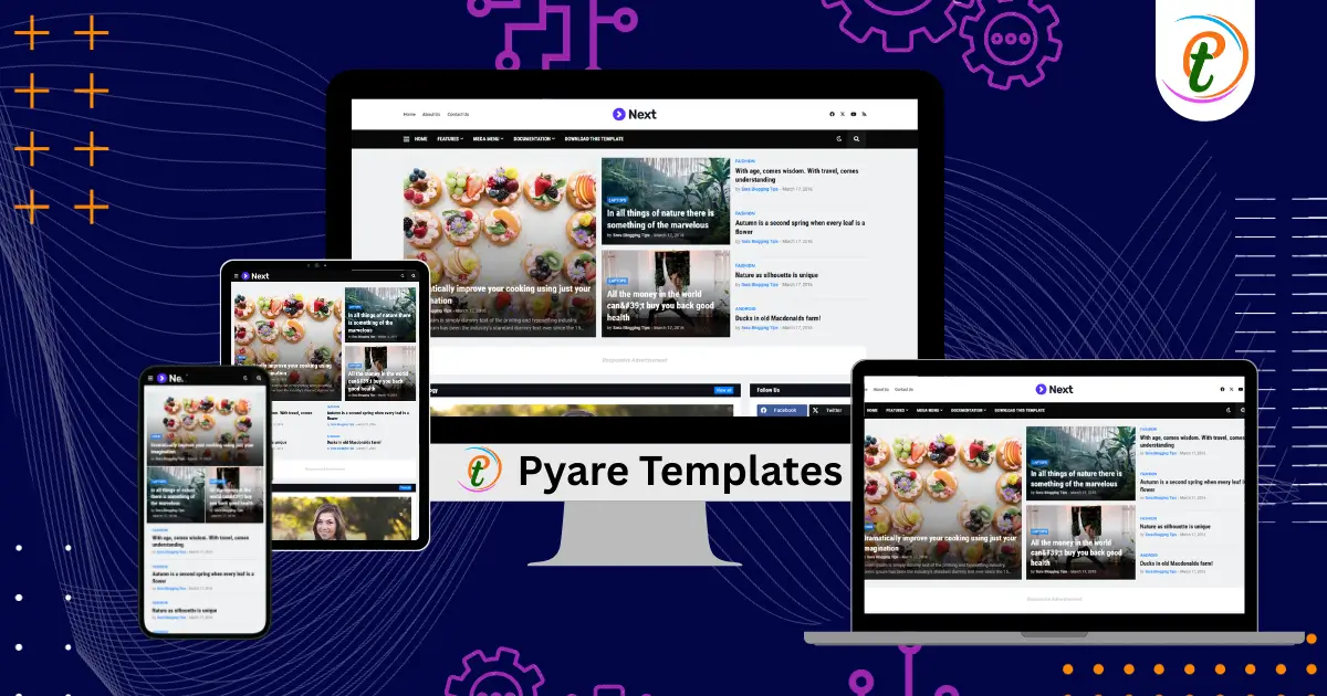 Next Blogger Template preview showing clean, responsive magazine layout