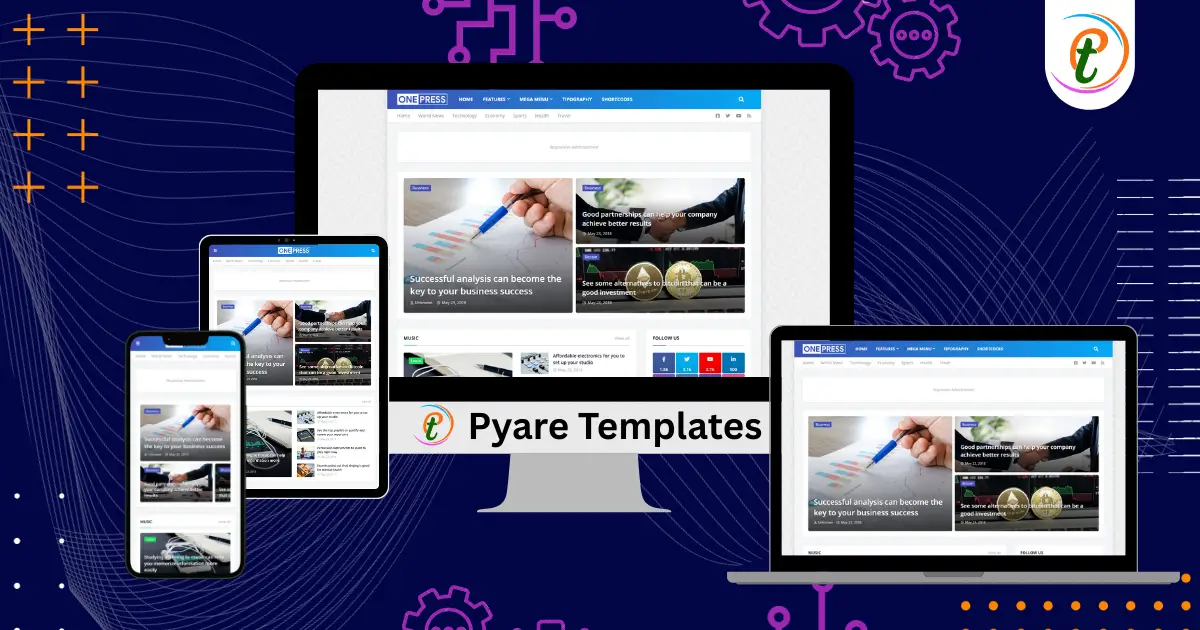 OnePress magazine-style Blogger template with mega menu, RTL support, and responsive design