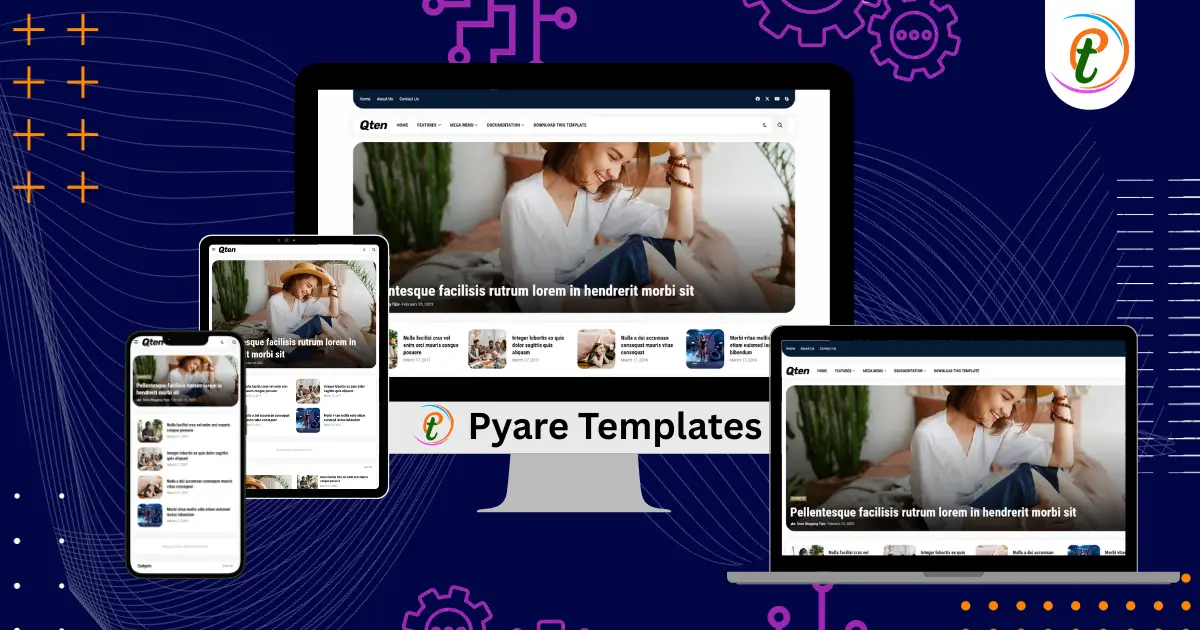 Qten magazine-style Blogger template preview