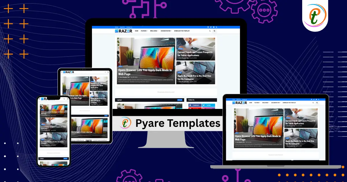 Razer Magazine Blogger Template responsive design screenshot