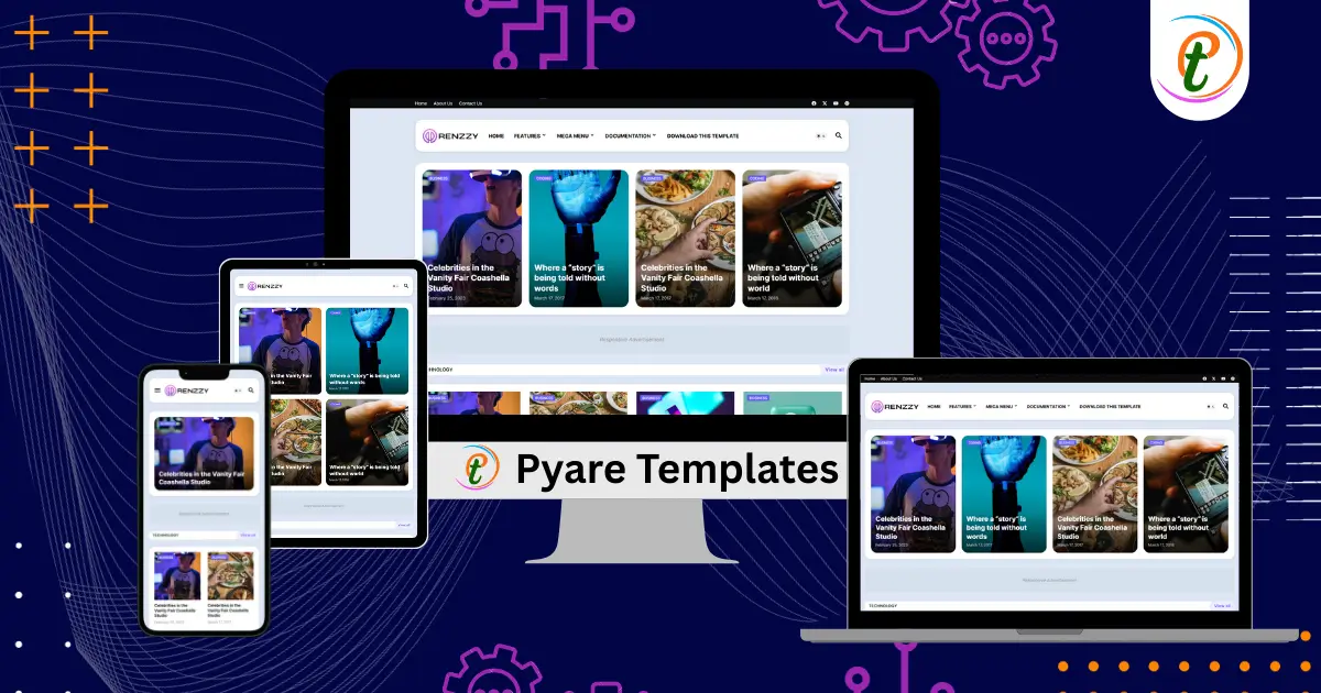 Renzzy Blogger Template preview showing elegant fashion magazine layout