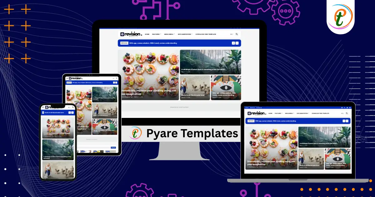 Revision Blogger Template preview showing clean, responsive magazine-style layout