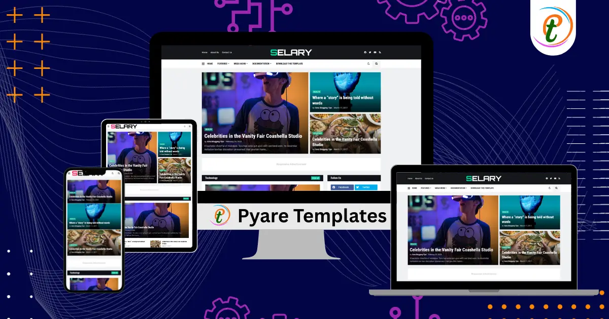 Selary magazine-style Blogger template layout preview