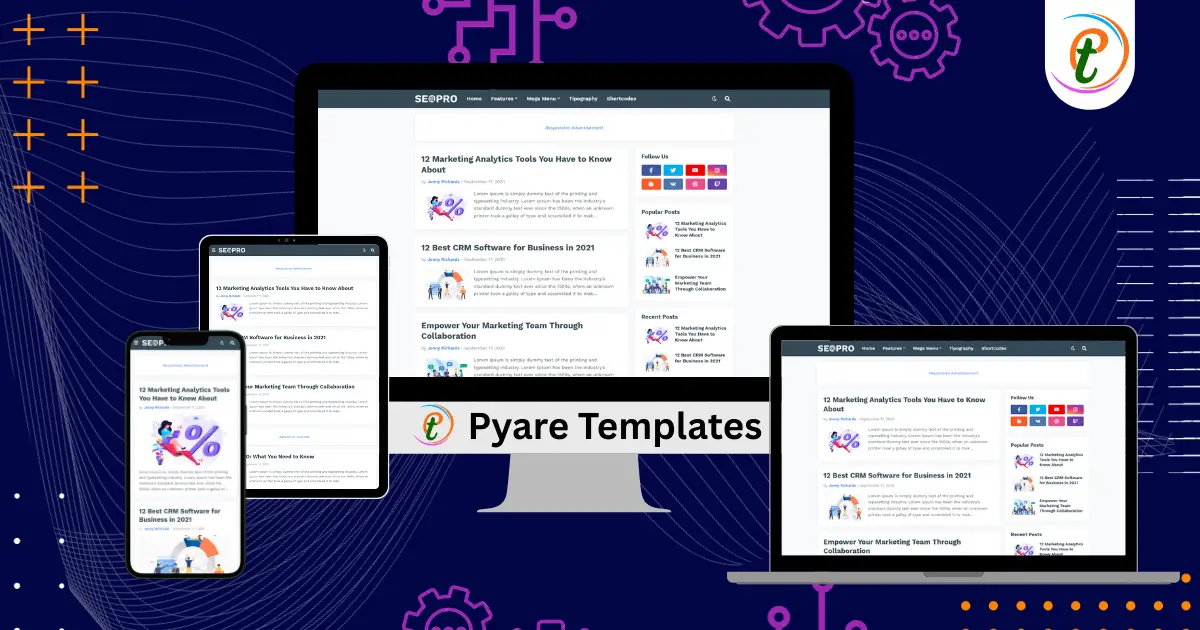 SEOPro Blogger Template with mega menu, RTL support, dark mode, and ad zones