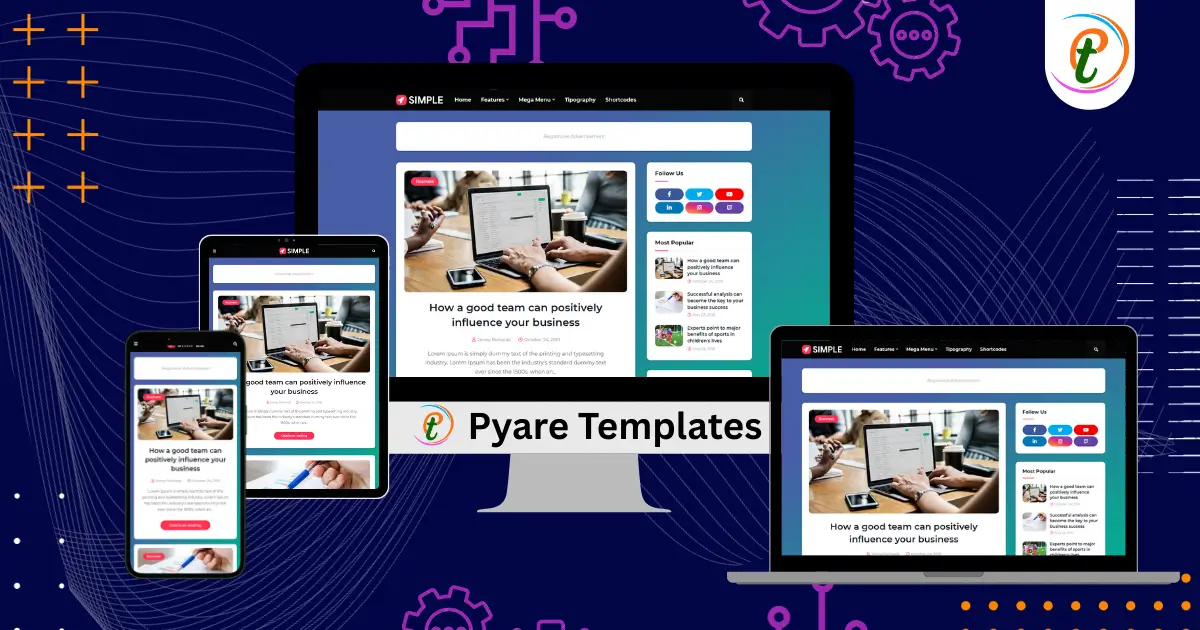 Simple Blogger Template with mega menus, responsive layout, multiple ad zones, dark mode