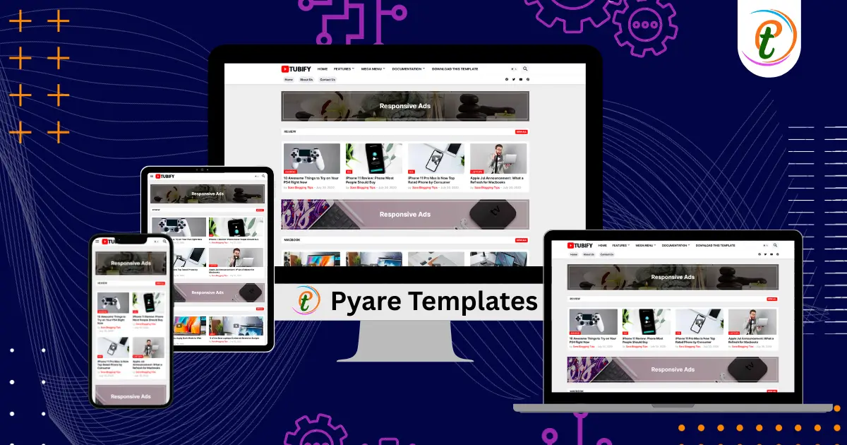 Tubify video blogger template responsive layout