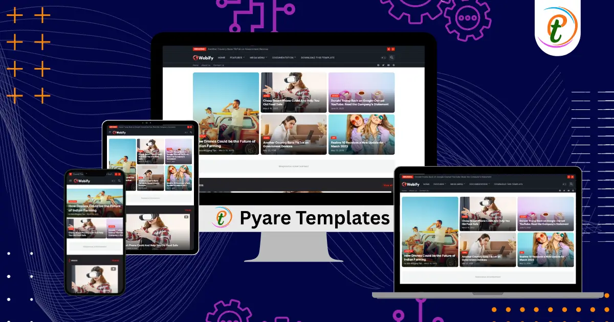 Webify responsive magazine-style Blogger template screenshot