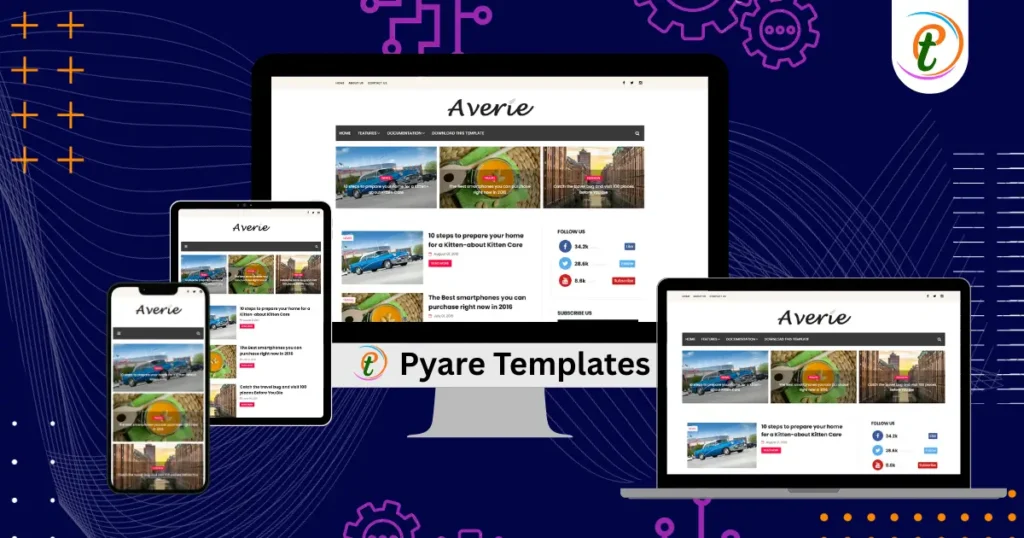 Averie Blogger template fashion blog layout