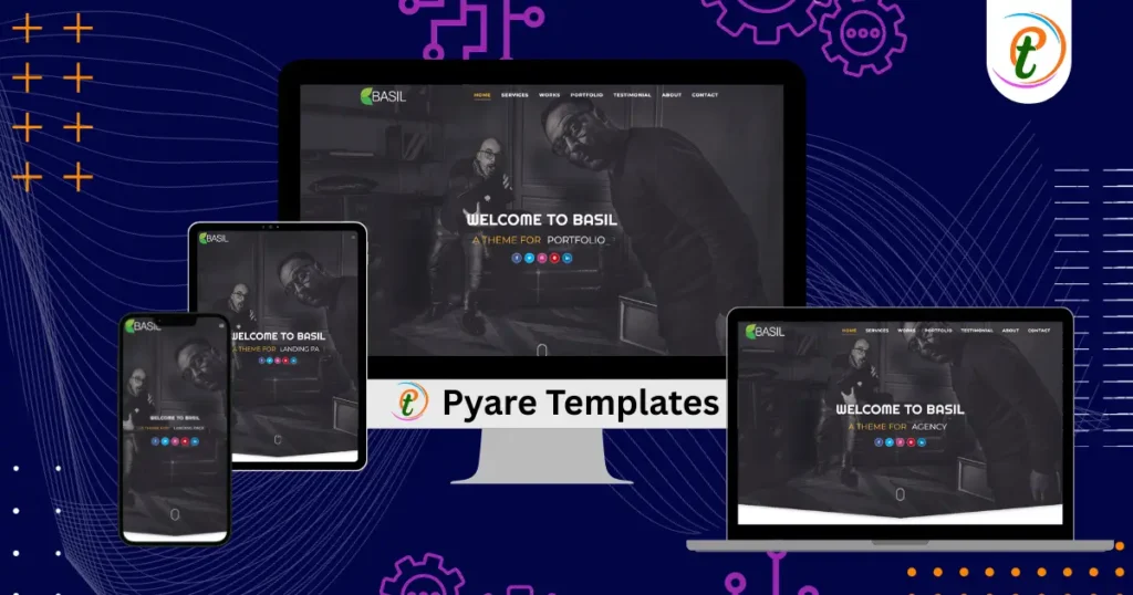 Basil Portfolio Blogger Template preview layout