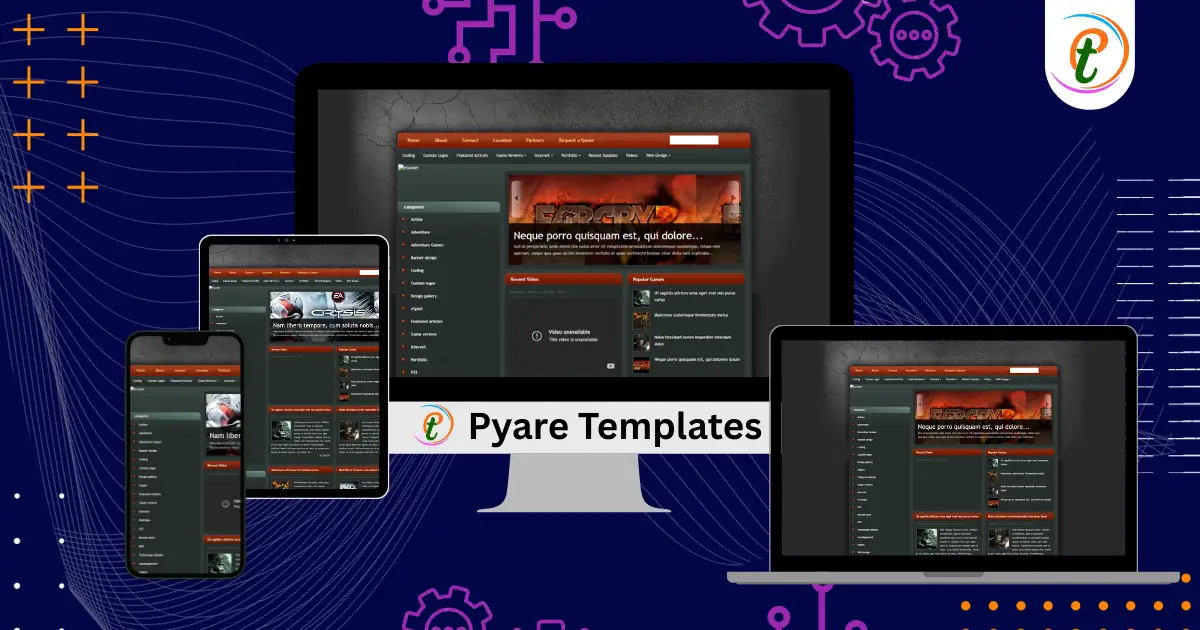 eGamer Blogger Template gaming dark 3-column layout