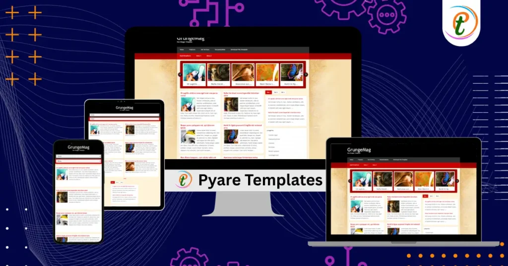 GrungeMag Blogger Template magazine style layout