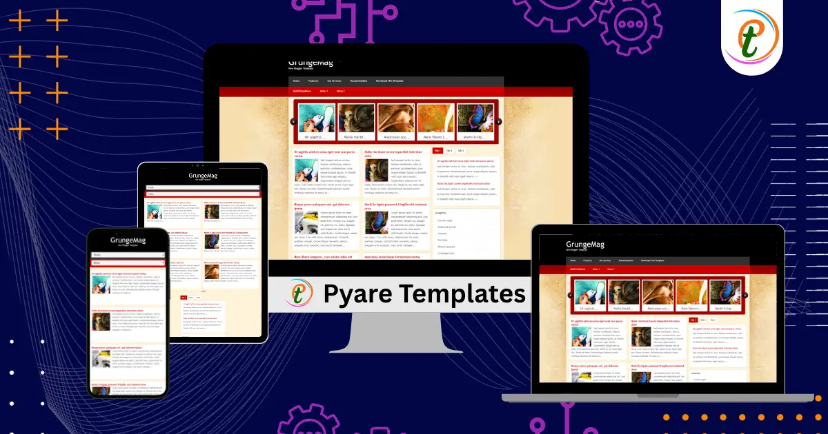 GrungeMag Blogger Template magazine style layout