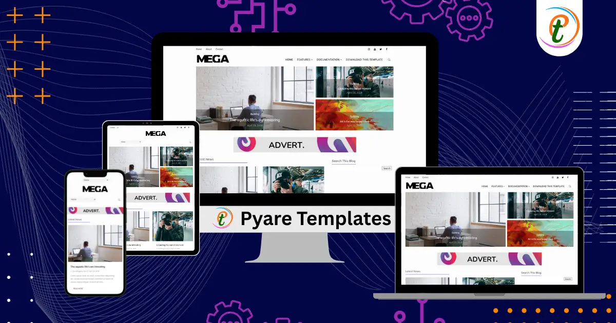 Mega Blogger template preview layout