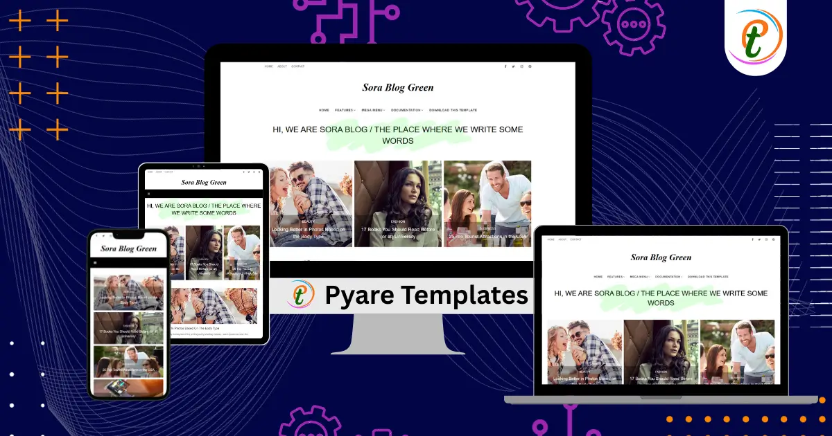 Sora Blog Green Blogger Template demo screenshot