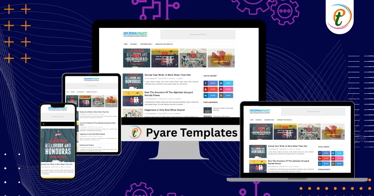 Sora Fast Blogger template preview clean layout